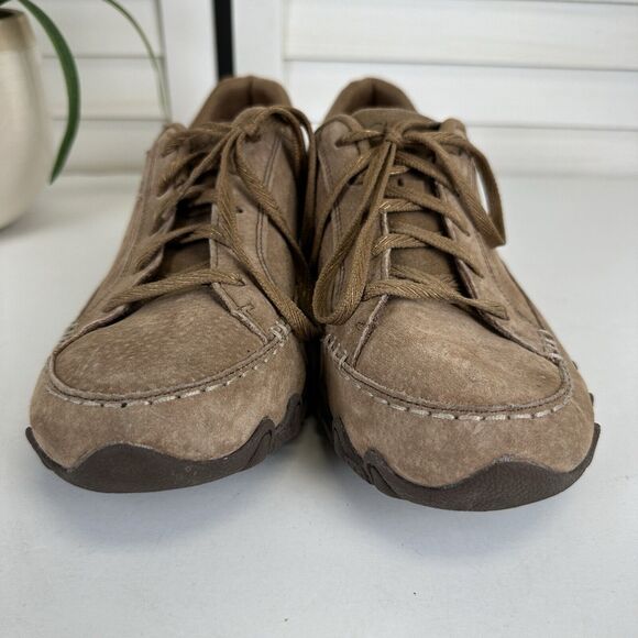 Skechers Bikers Curbed Memory Foam Walking Sneakers Brown Suede Shoes Size 9.5 - Picture 4 of 9